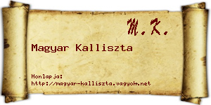 Magyar Kalliszta névjegykártya
