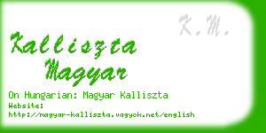kalliszta magyar business card